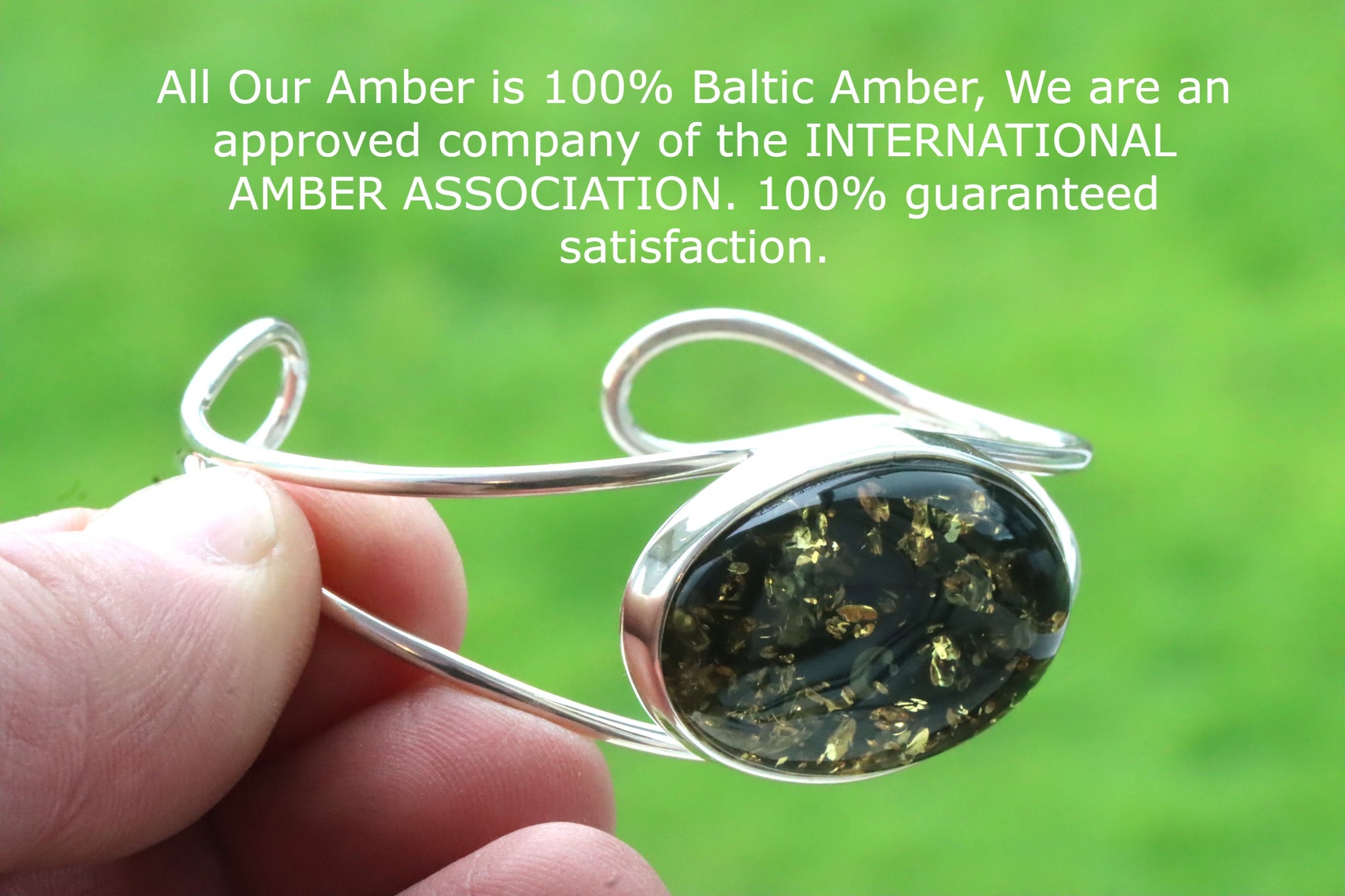 Green Baltic Amber Bangle With FREE Pendant