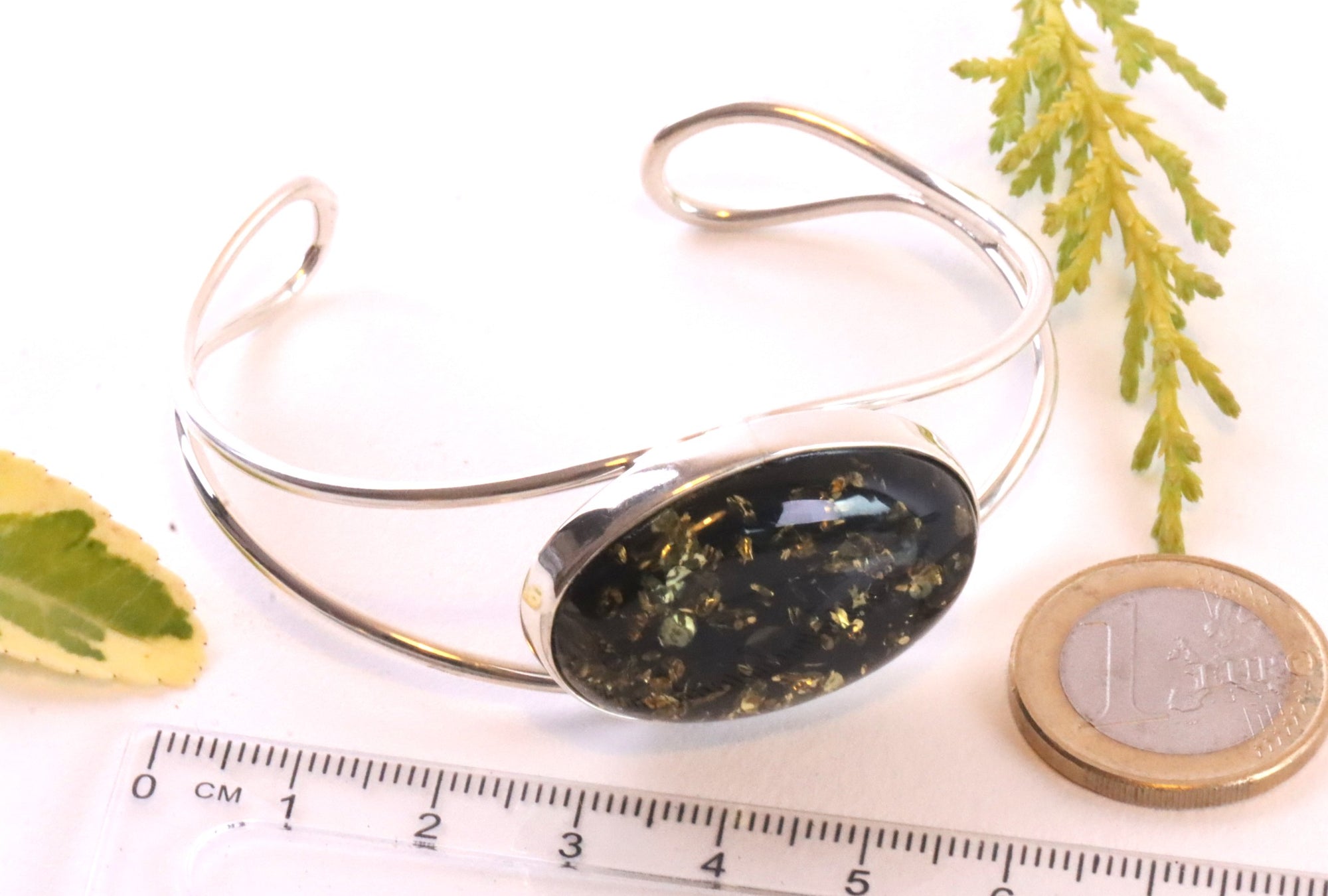 Green Baltic Amber Bangle With FREE Pendant