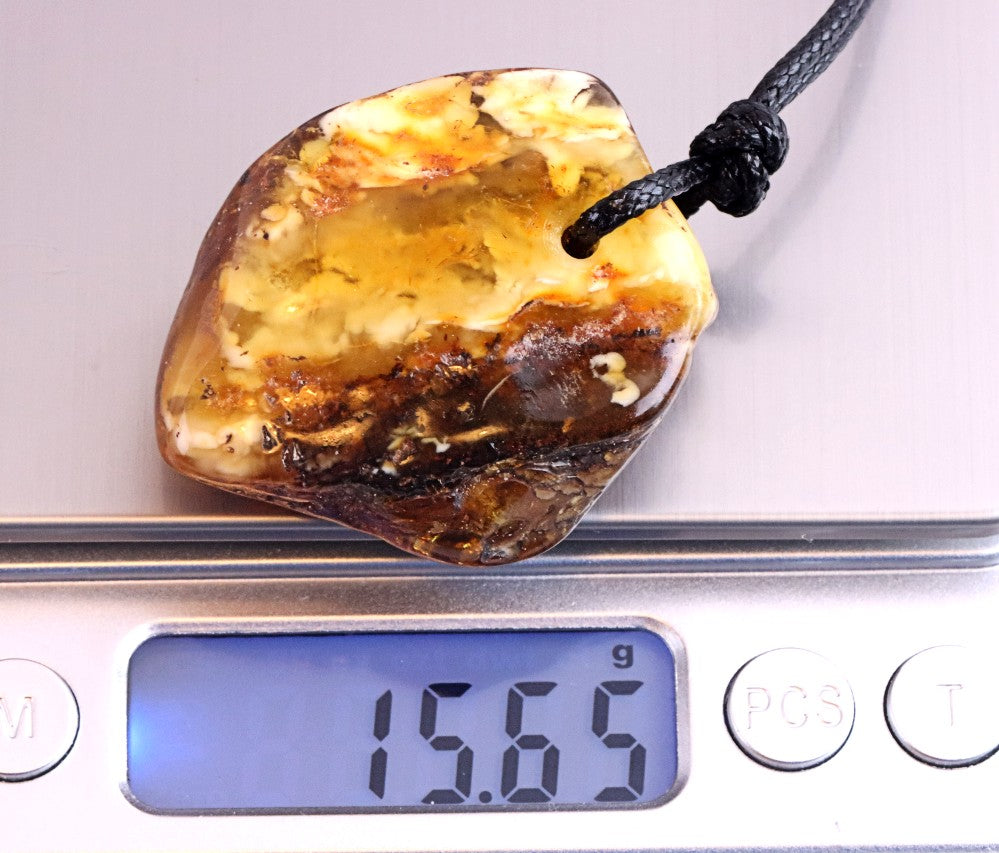 Large Amber Amulet Pendant