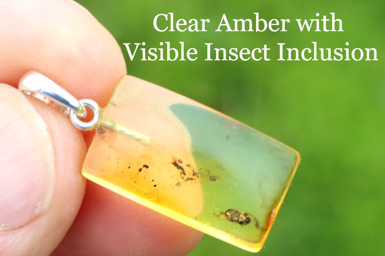Baltic Amber Insect Pendant – Sterling Silver Setting
