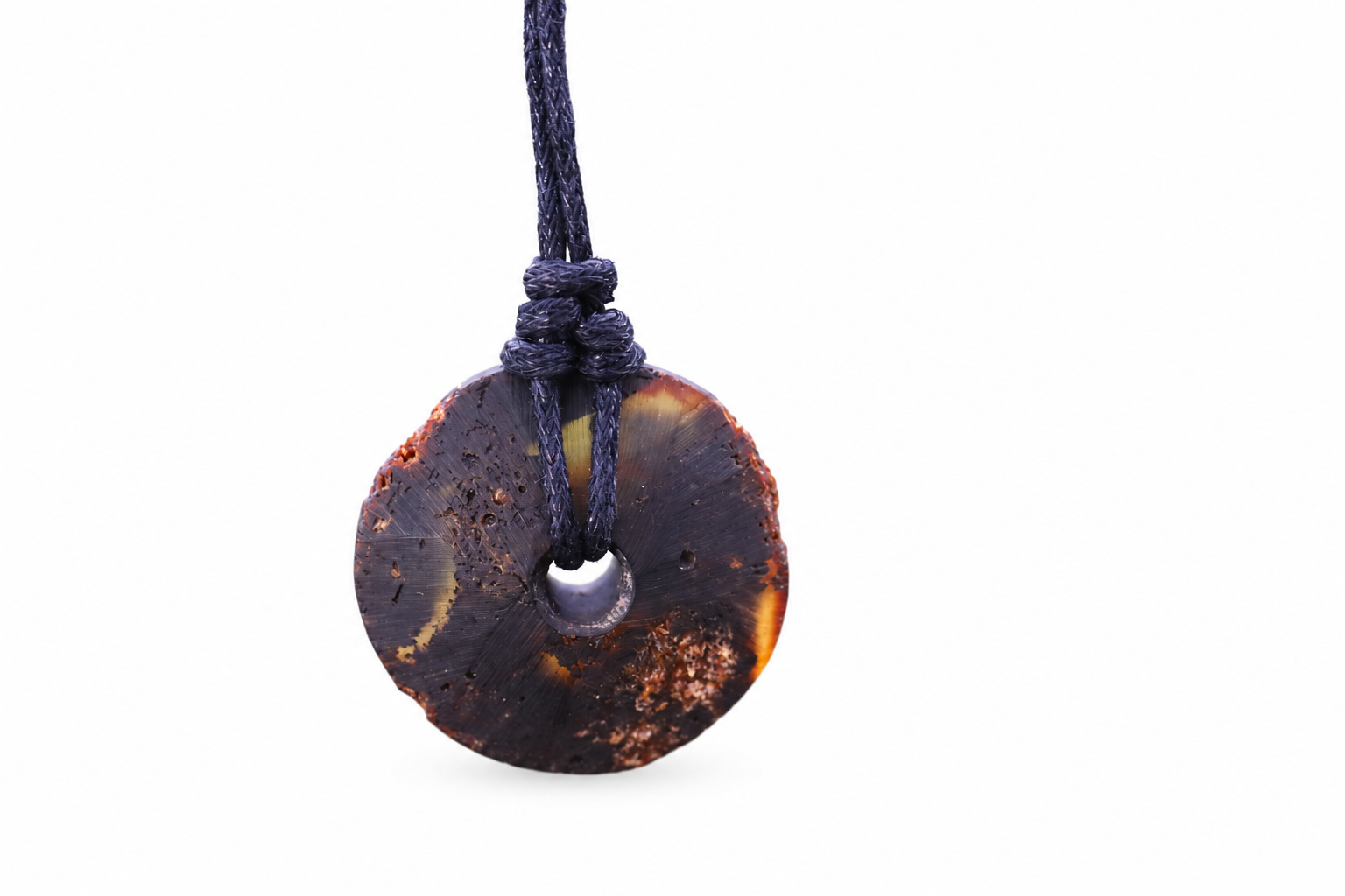 Raw Baltic Amber Donut Pendant