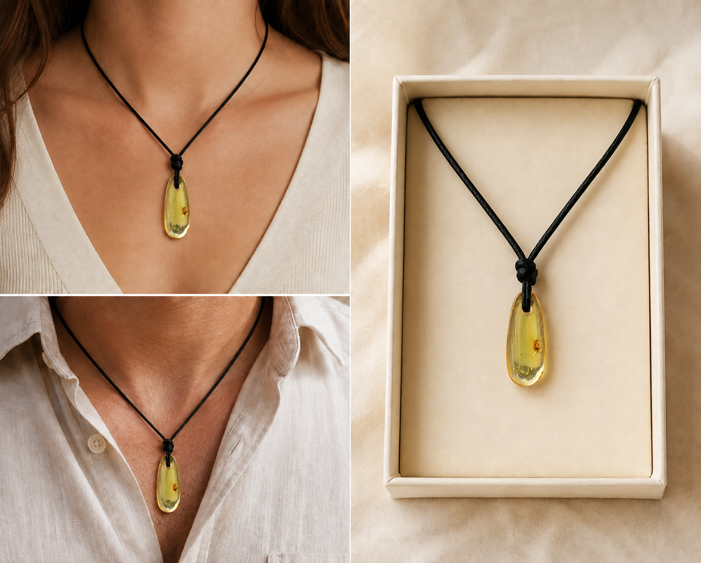 Baltic Amber Amulet Pendant with Insect Inclusion
