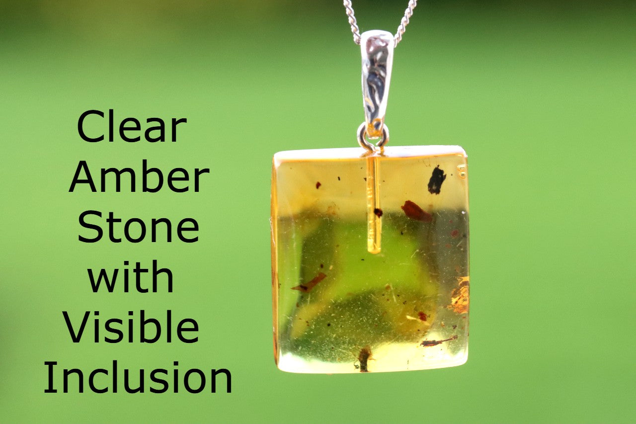 Clear Amber Pendant with Visible Inclusion