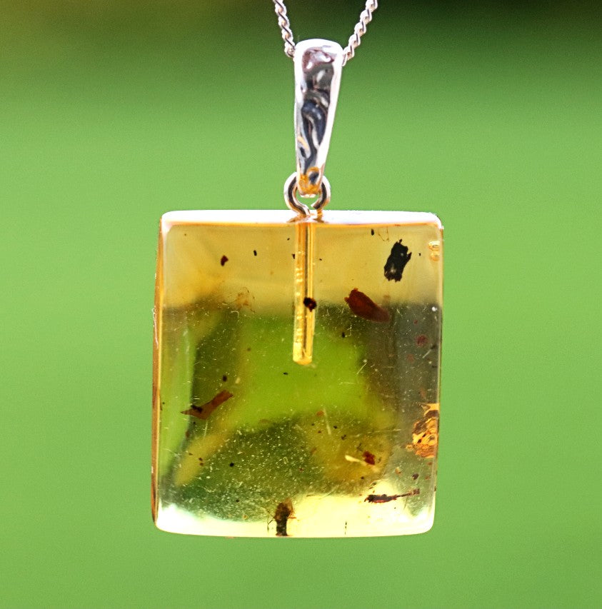 Clear Amber Pendant with Visible Inclusion