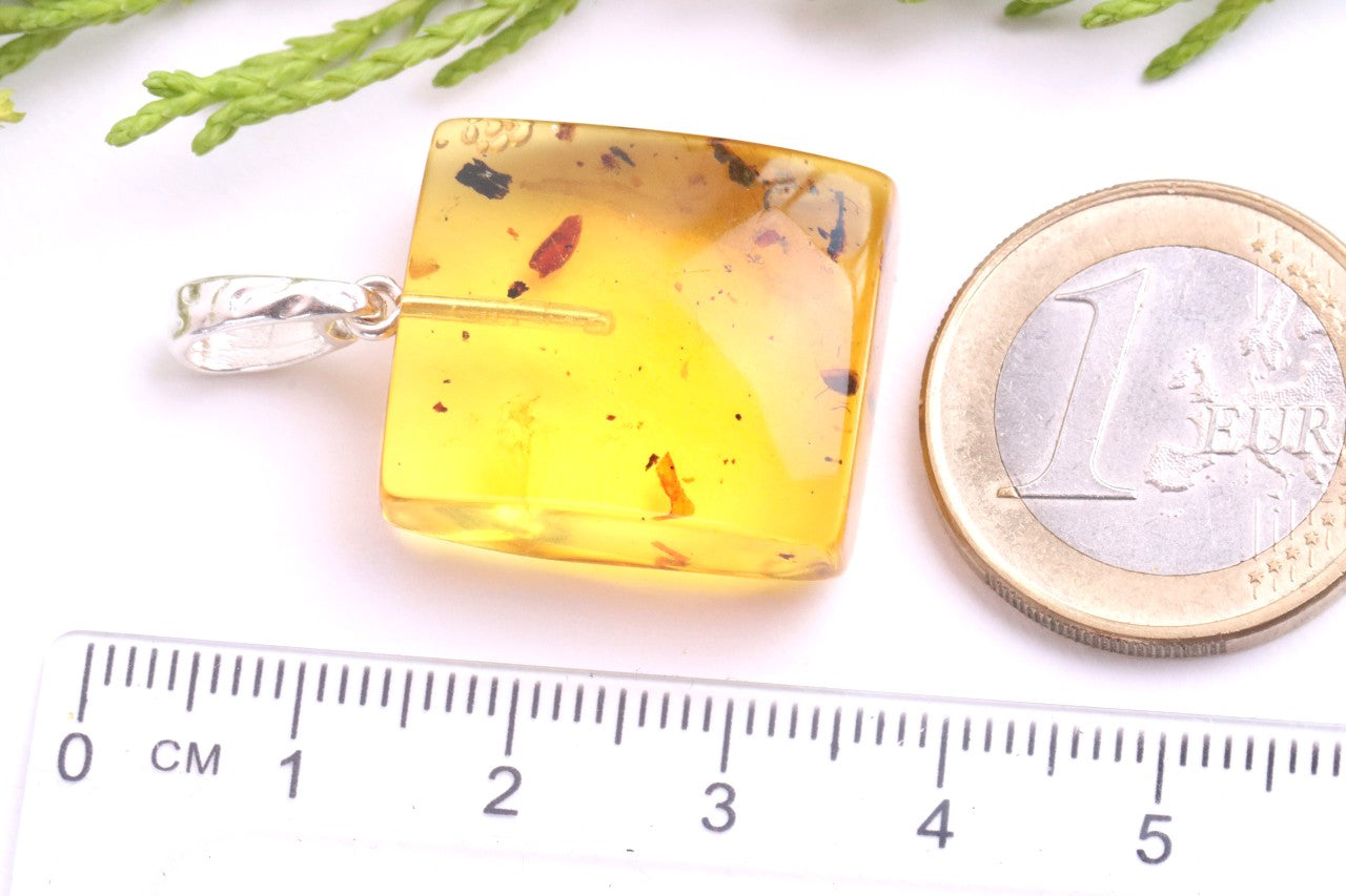 Clear Amber Pendant with Visible Inclusion