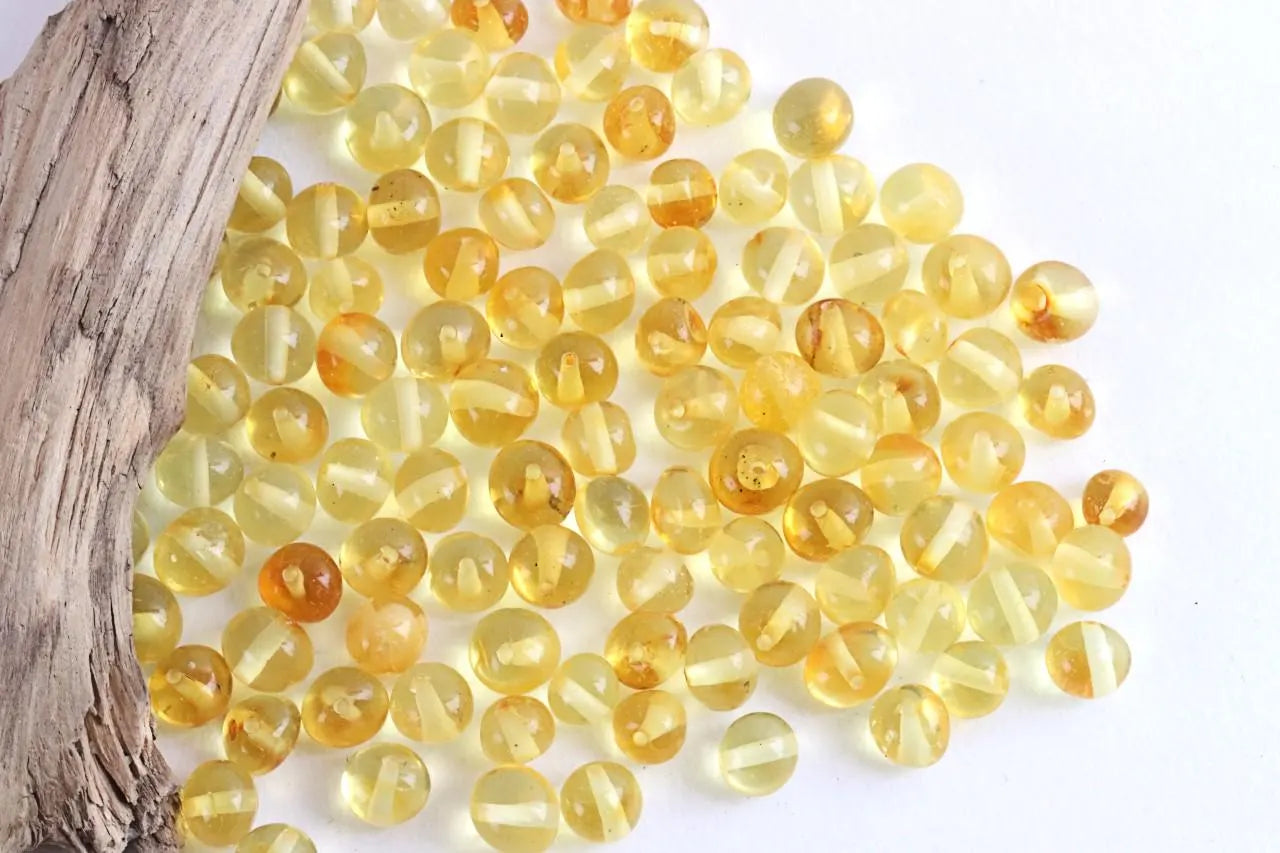 Genuine Light Honey Baltic Amber Drilled Beads