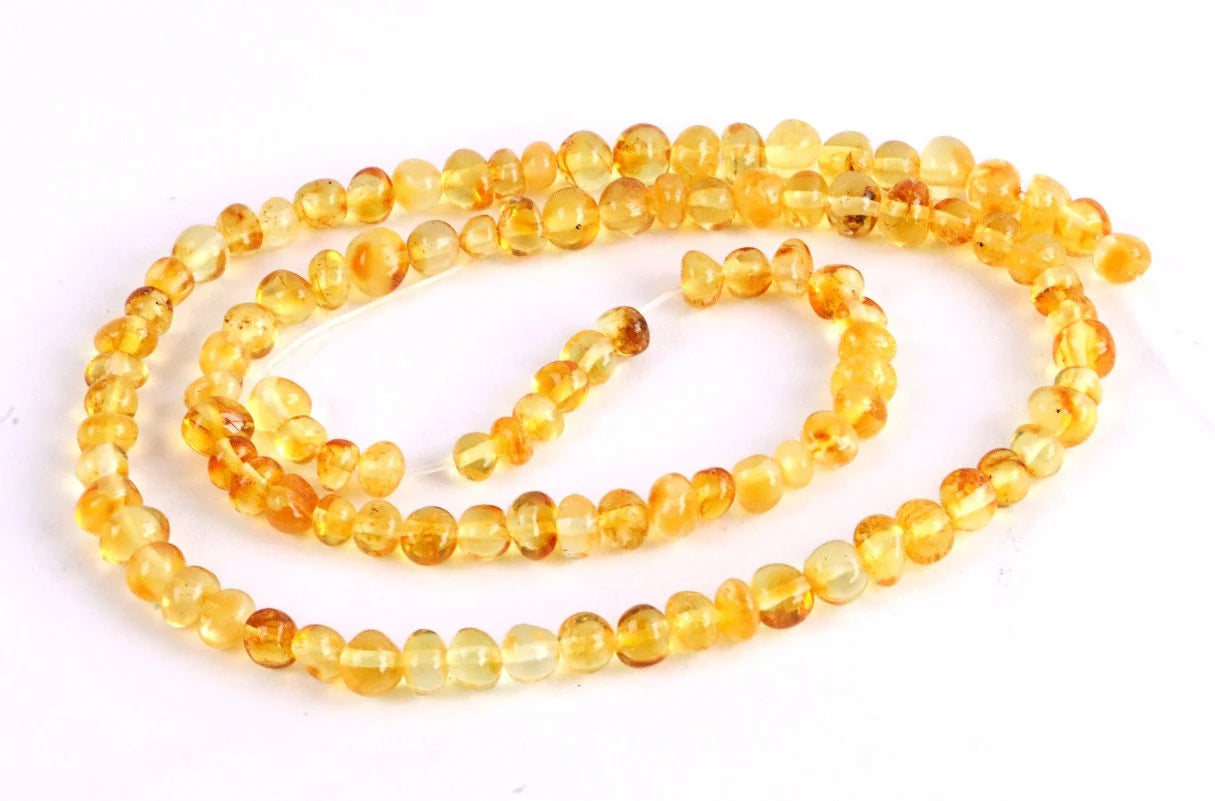 Genuine Light Honey Baltic Amber Drilled Beads