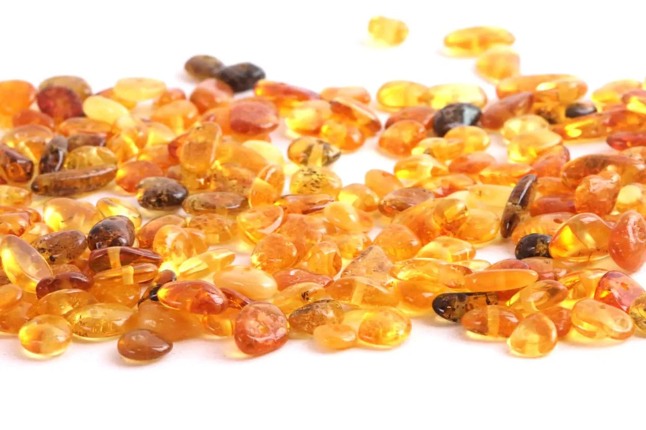 Baltic Amber Craft Beads 20g – Approx. 160 Drilled Flat Polished Beads 5mm × 4mm – Jewellery Making and DIY Supplies
