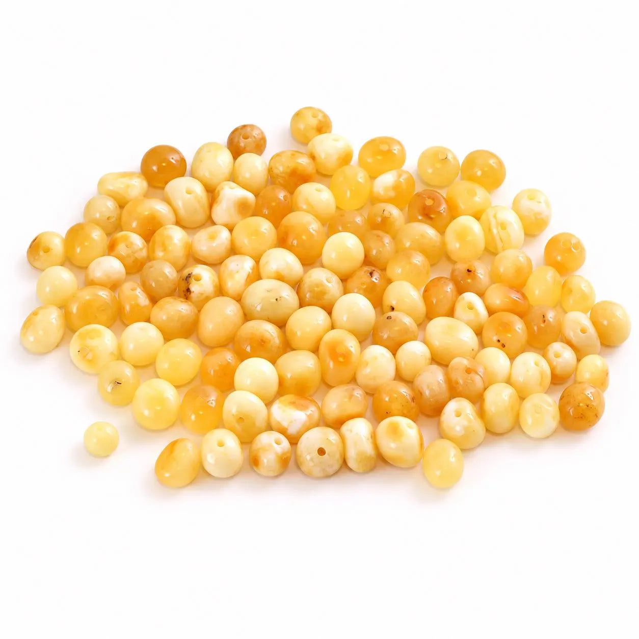 Natural White, Lemon Amber Beads – 90-Piece Crafting Set (Approx. 5mm x 5mm)