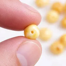 Natural White, Lemon Amber Beads – 90-Piece Crafting Set (Approx. 5mm x 5mm)