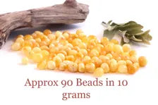 Natural White, Lemon Amber Beads – 90-Piece Crafting Set (Approx. 5mm x 5mm)