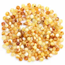Natural White, Lemon Amber Beads – 90-Piece Crafting Set (Approx. 5mm x 5mm)