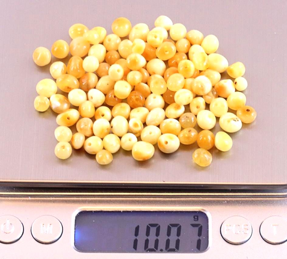 Natural White, Lemon Amber Beads – 90-Piece Crafting Set (Approx. 5mm x 5mm)