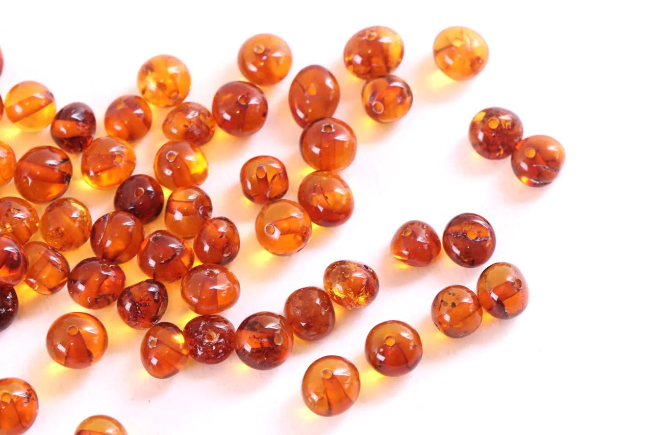 Genuine Honey Baltic Amber Beads 10g – Approx. 90 Drilled Baroque Beads 5mm