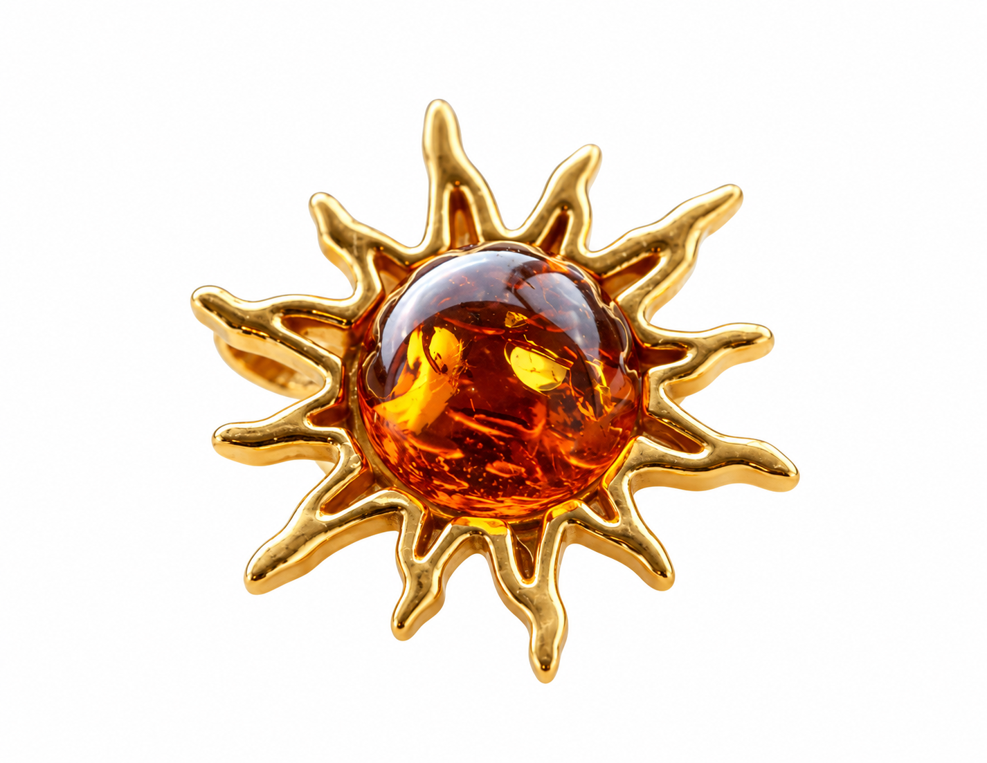 Gold Sun Pendant – 925 Gold-Plated Silver