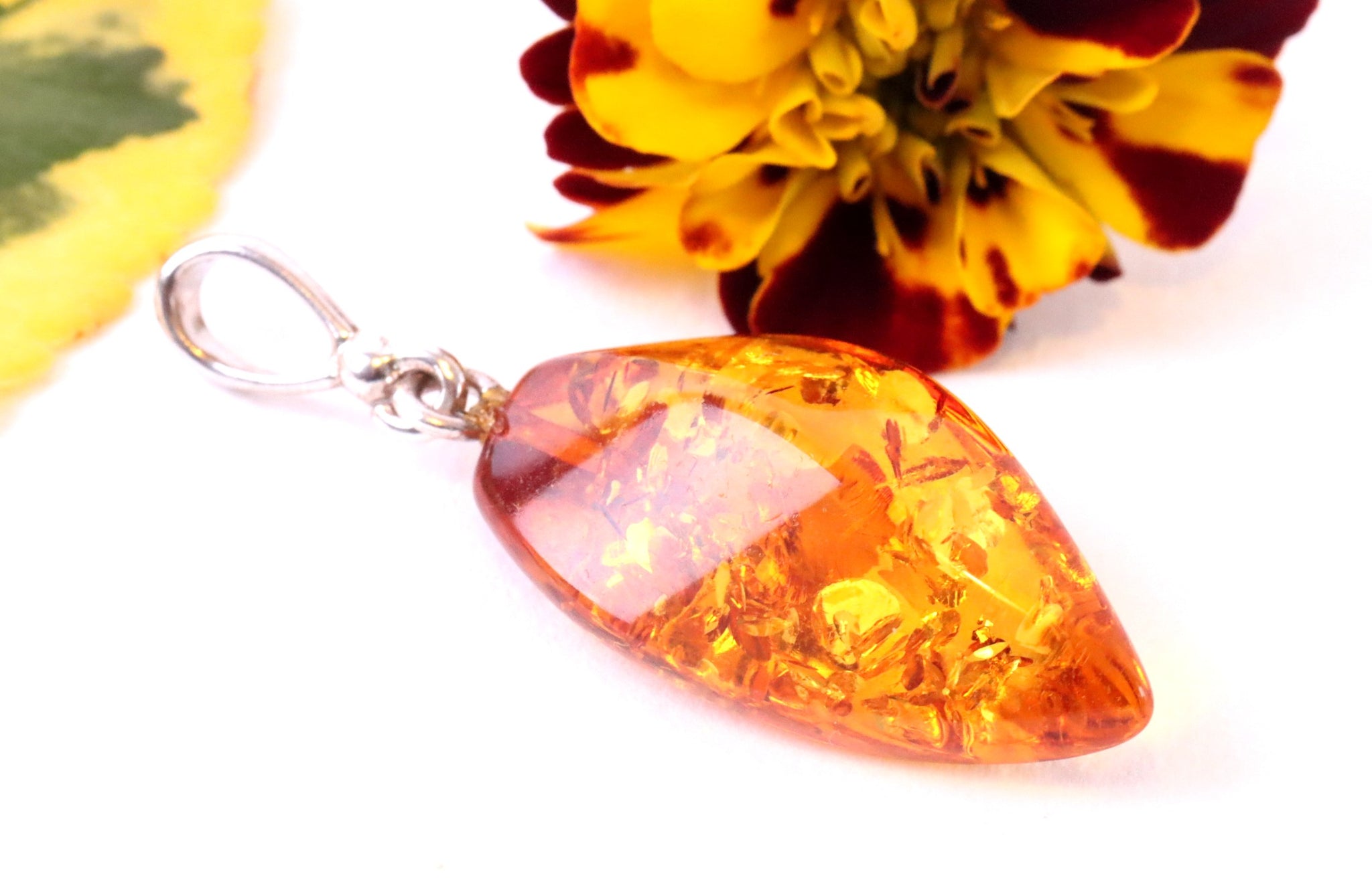 Sparkly Amber Pendant