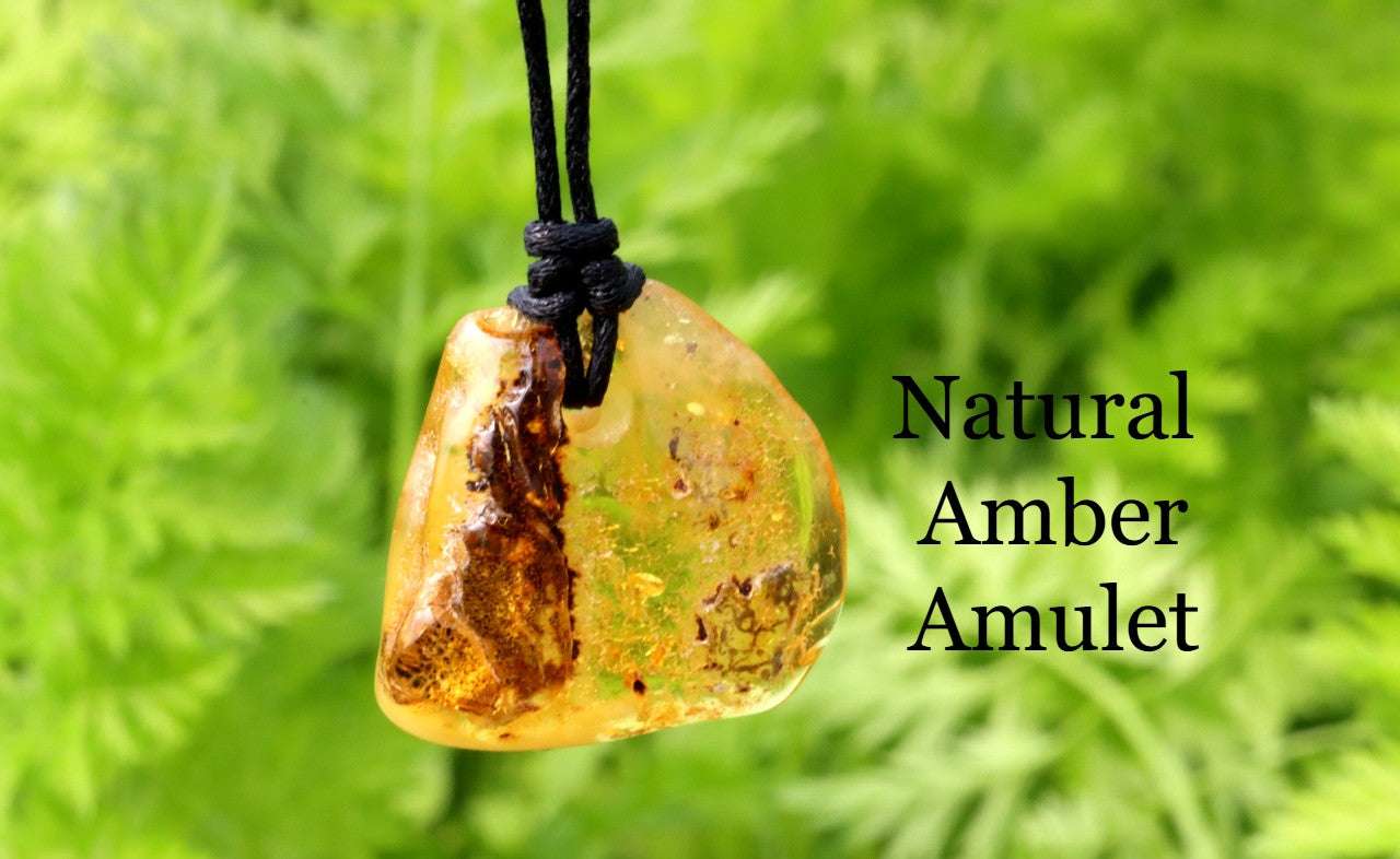 Baltic Amber Amulet Pendant with Free Extra Amulet