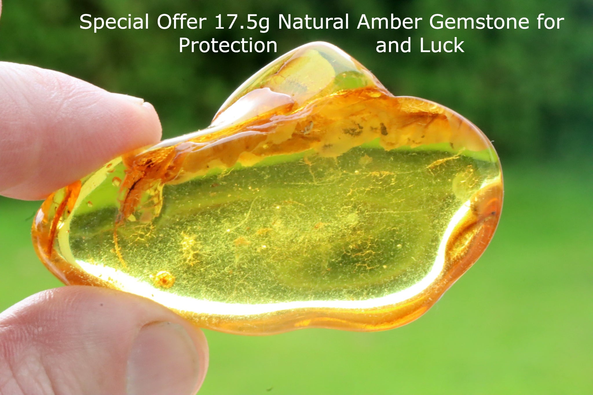 Special Offer 17.5g Natural Amber Gemstone for Protection and Luck