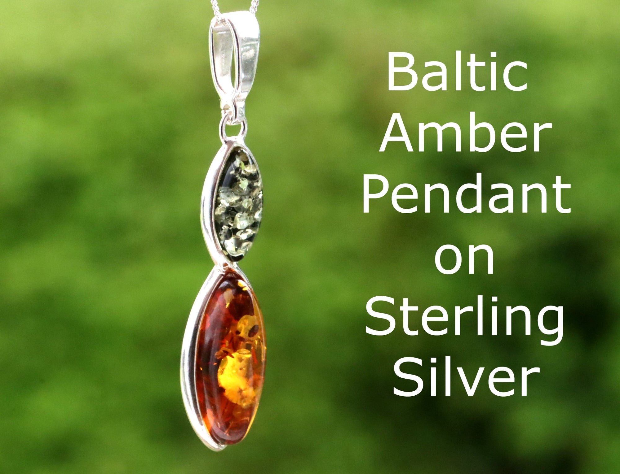 Honey and Green Baltic Amber Pendant