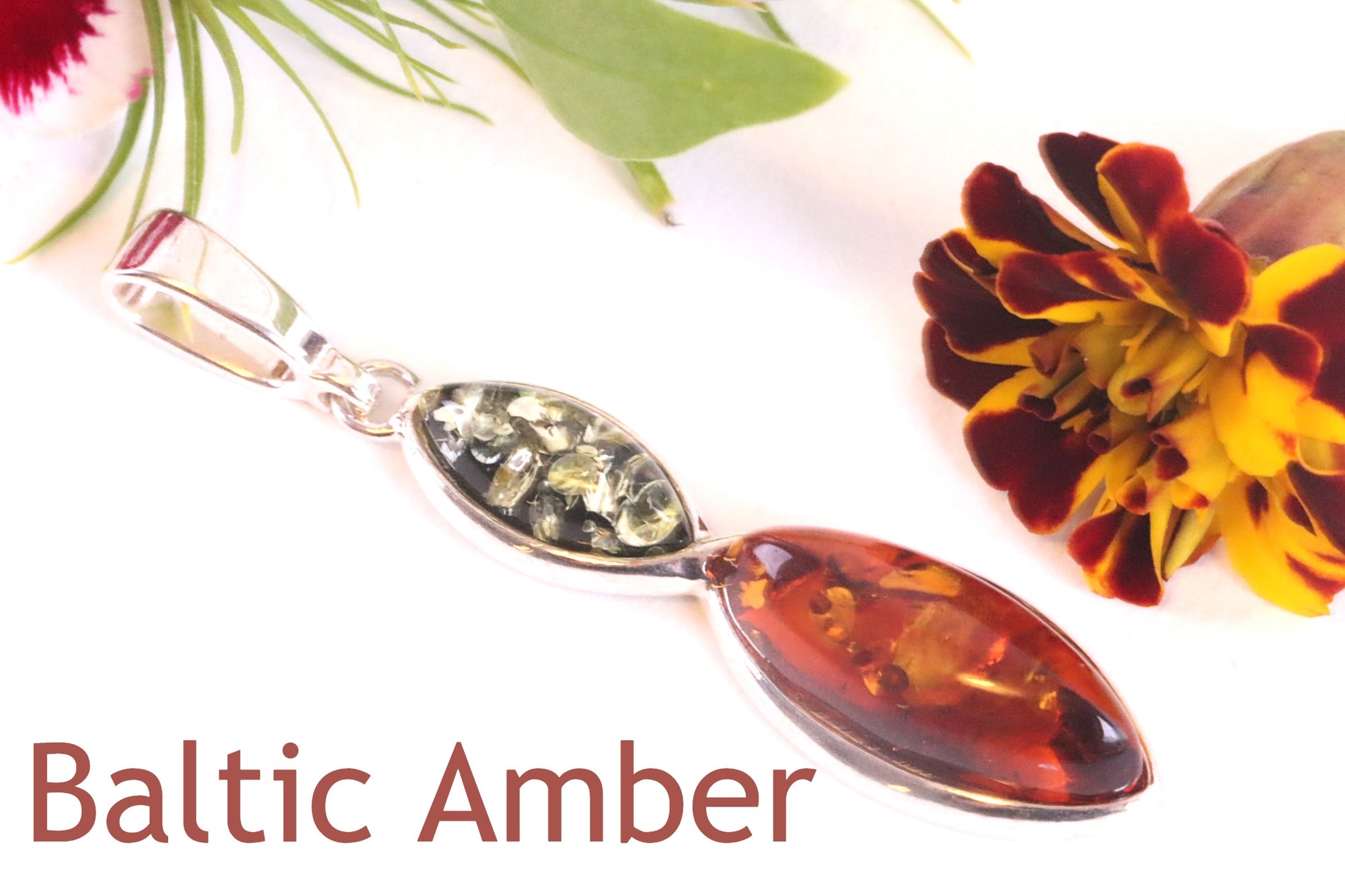 Honey and Green Baltic Amber Pendant