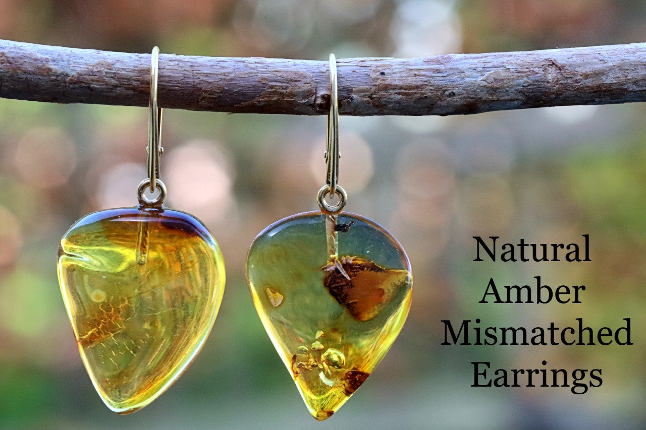 Natural Baltic Amber on Gold-Plated Sterling Silver