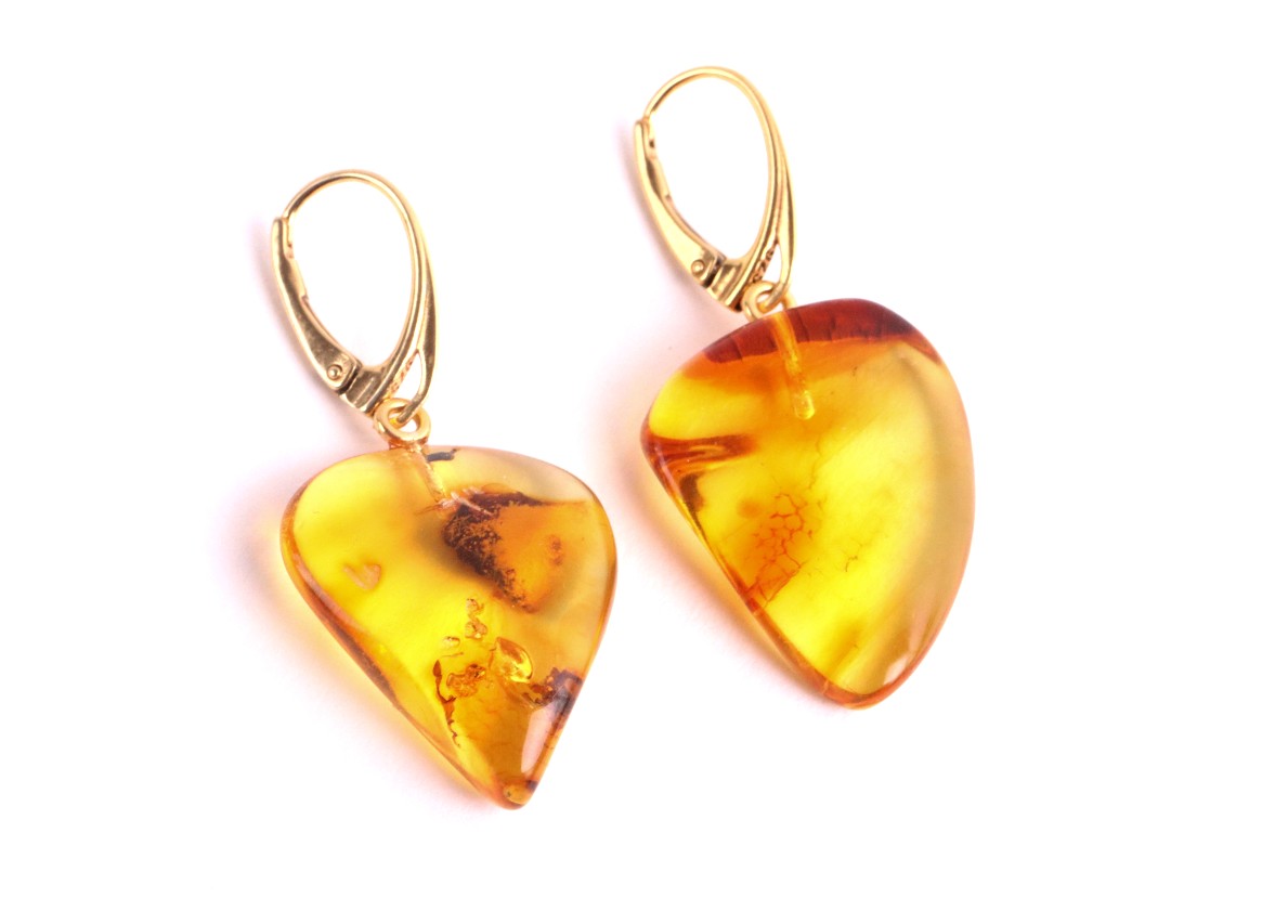 Natural Baltic Amber on Gold-Plated Sterling Silver