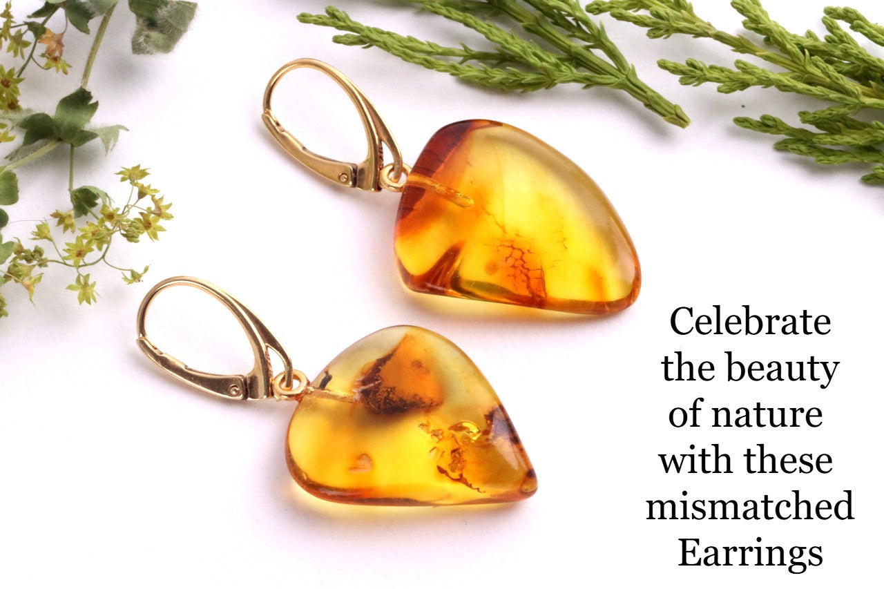Natural Baltic Amber on Gold-Plated Sterling Silver
