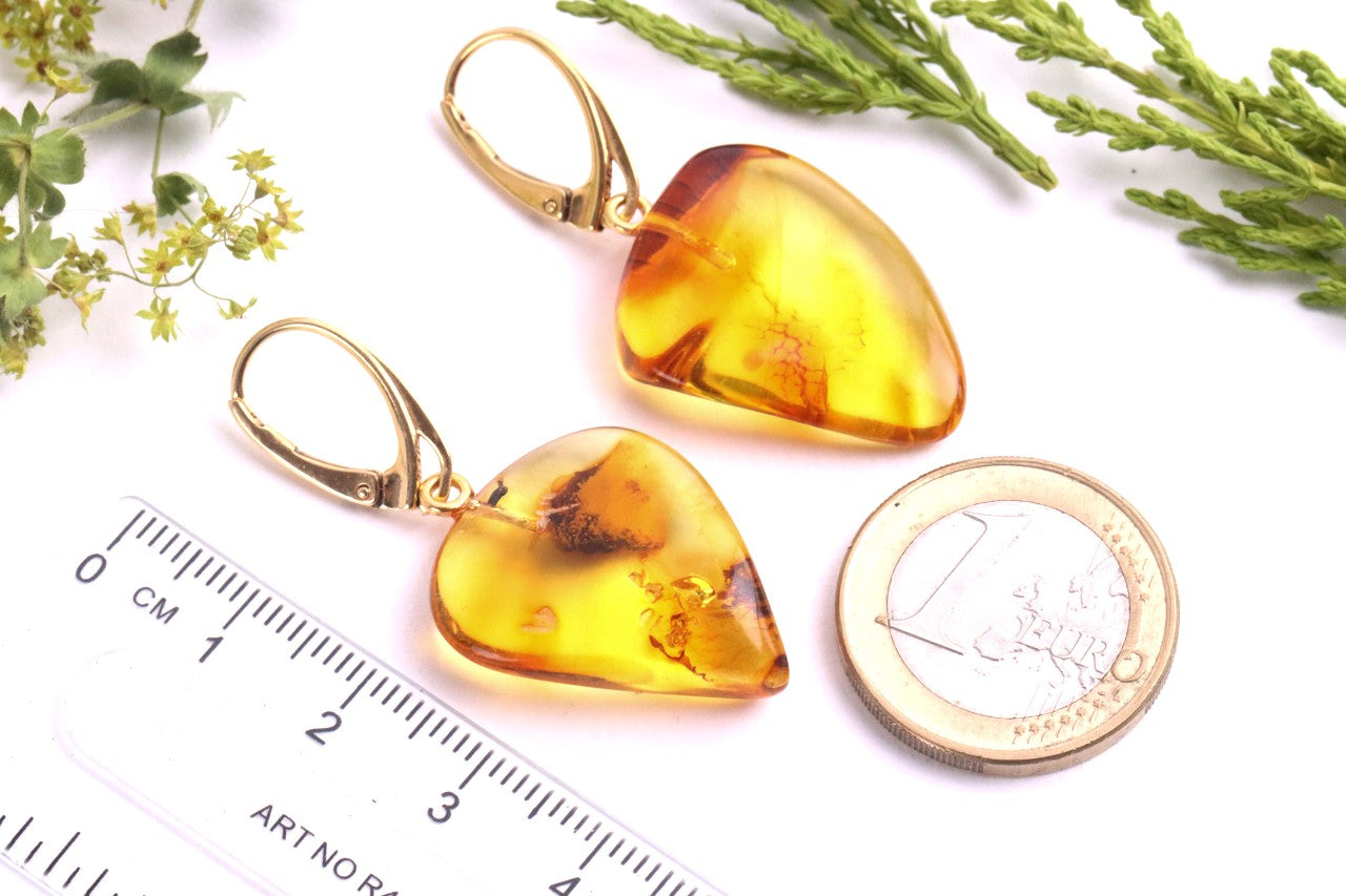 Natural Baltic Amber on Gold-Plated Sterling Silver