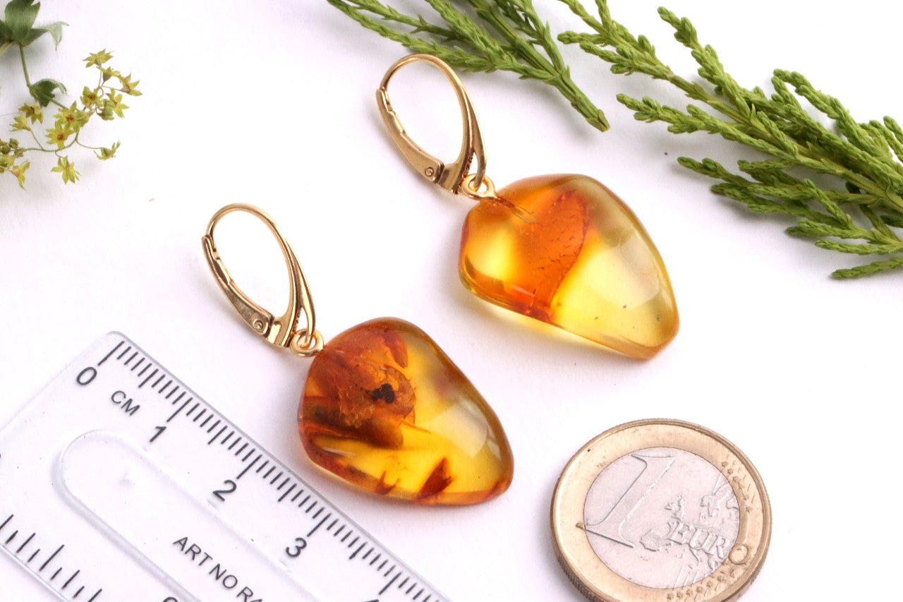 Natural Baltic Amber on Gold-Plated Sterling Silver