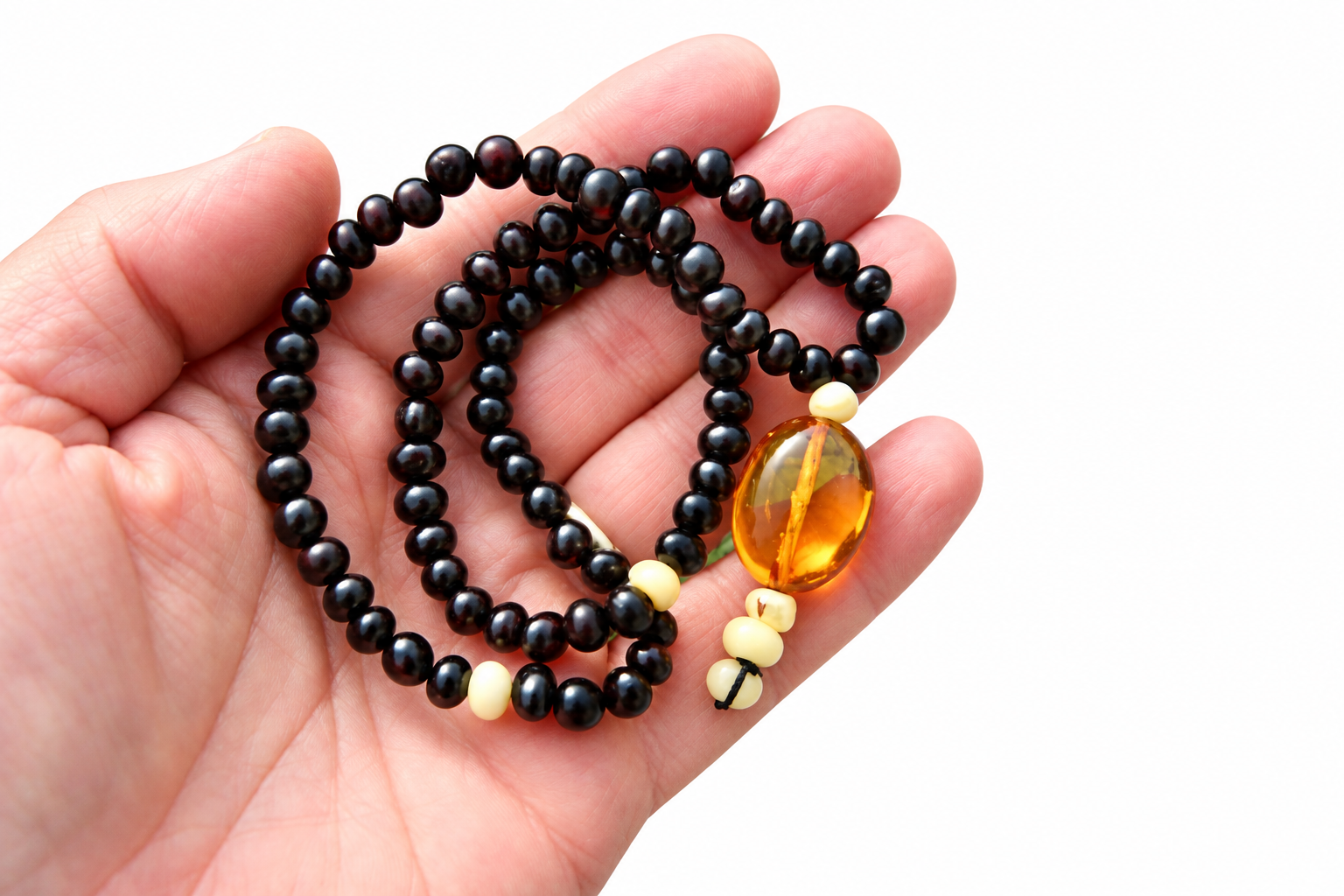 Baltic Amber Mala Prayer Beads 81 Hand-Polished Amber Beads