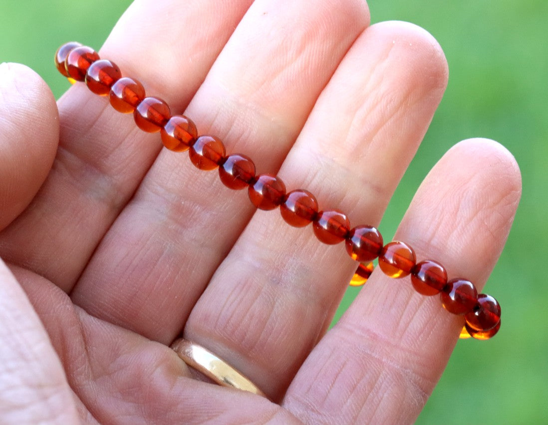 Perfect Round Red Amber Bracelet