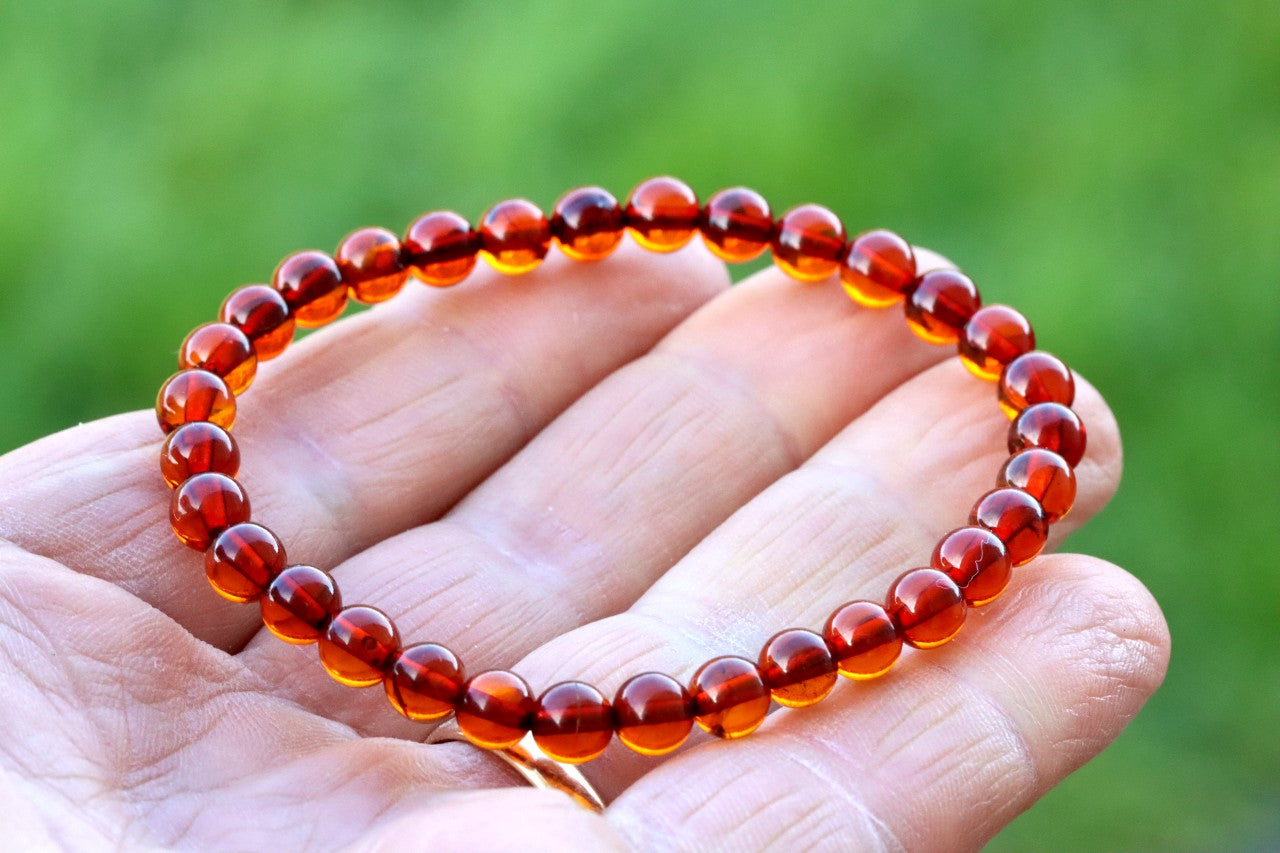 Perfect Round Red Amber Bracelet