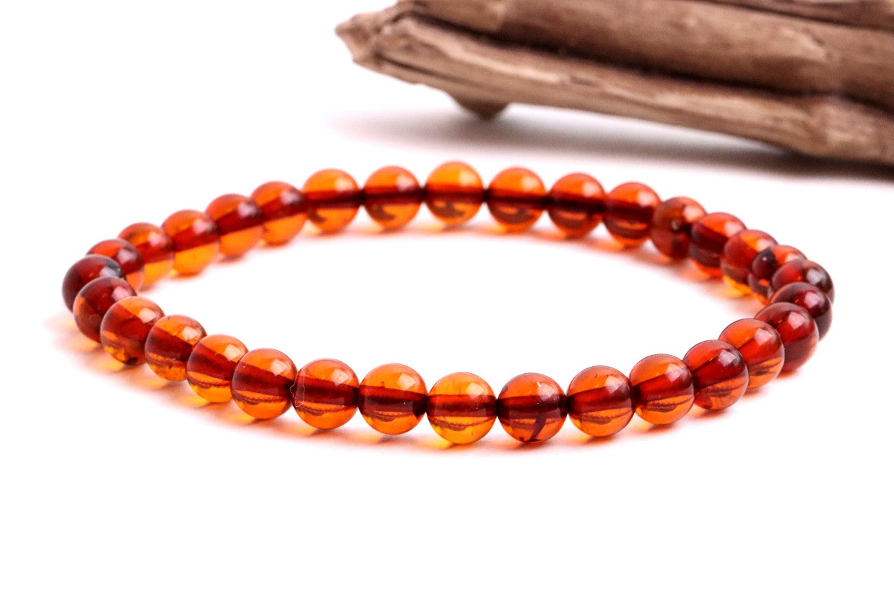 Perfect Round Red Amber Bracelet