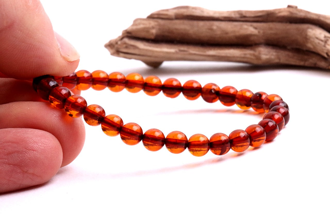 Perfect Round Red Amber Bracelet