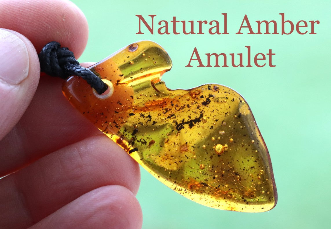 40 Million-Year-Old Insect Inclusion Amulet with Air Bubbles