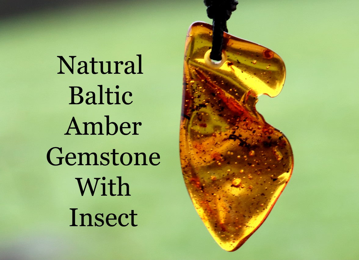 40 Million-Year-Old Insect Inclusion Amulet with Air Bubbles