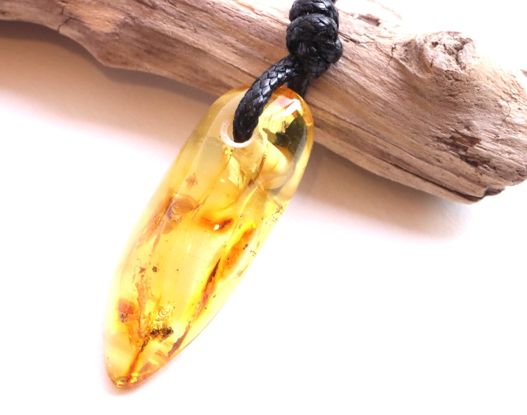 Baltic Amber Amulet Gem with Insect Inclusion