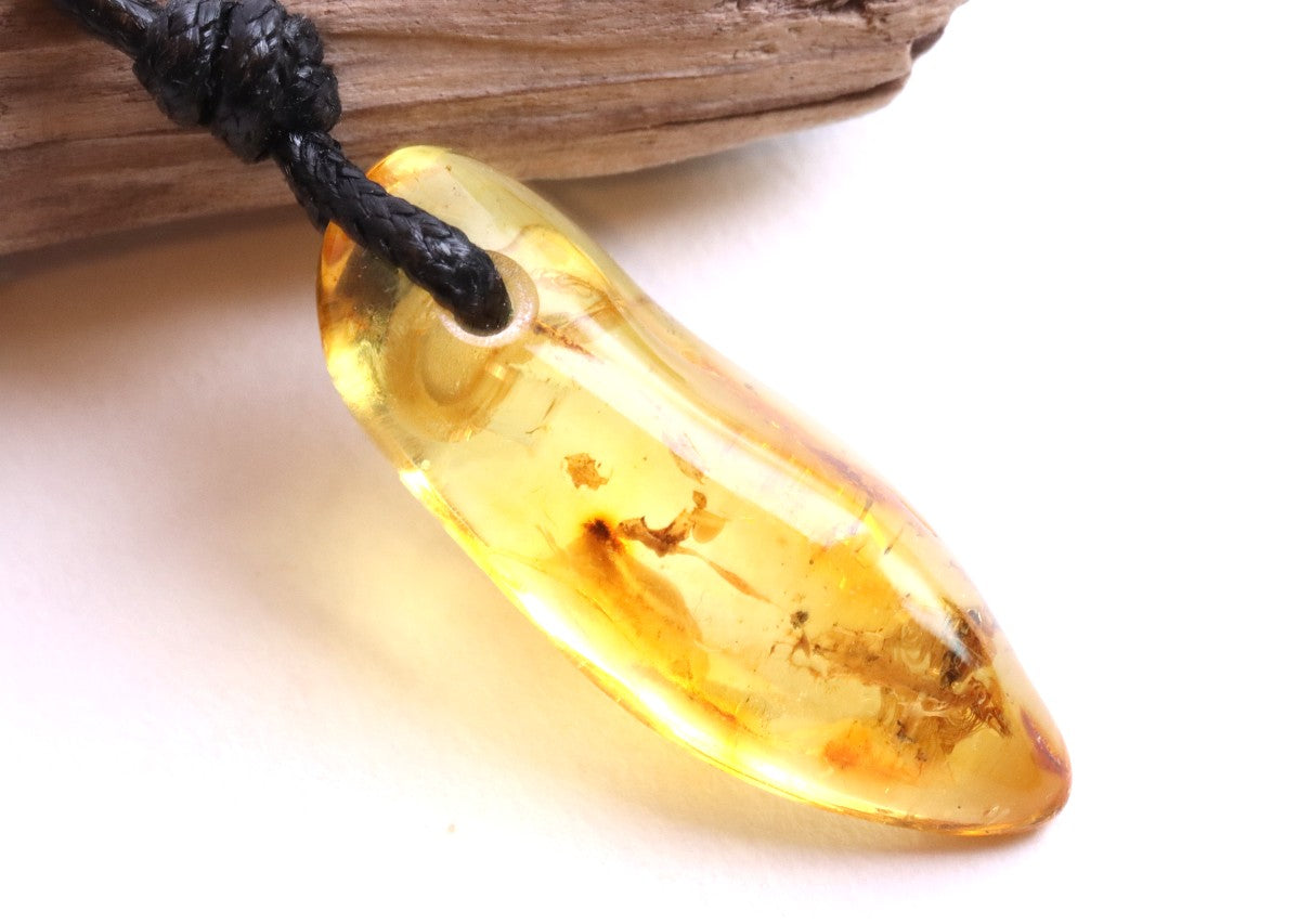 Baltic Amber Amulet Gem with Insect Inclusion