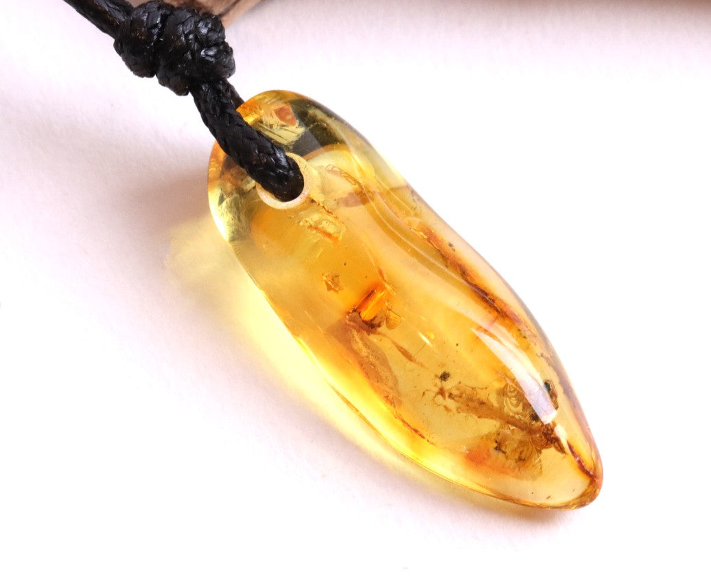 Baltic Amber Amulet Gem with Insect Inclusion