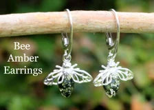 Honey Bee Amber Earrings