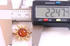 Gold Sun Pendant – 925 Gold-Plated Silver with Baltic Amber Gemstone