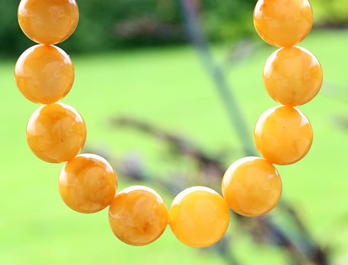 Large Round Beeswax Amber Bracelet 15.7mm