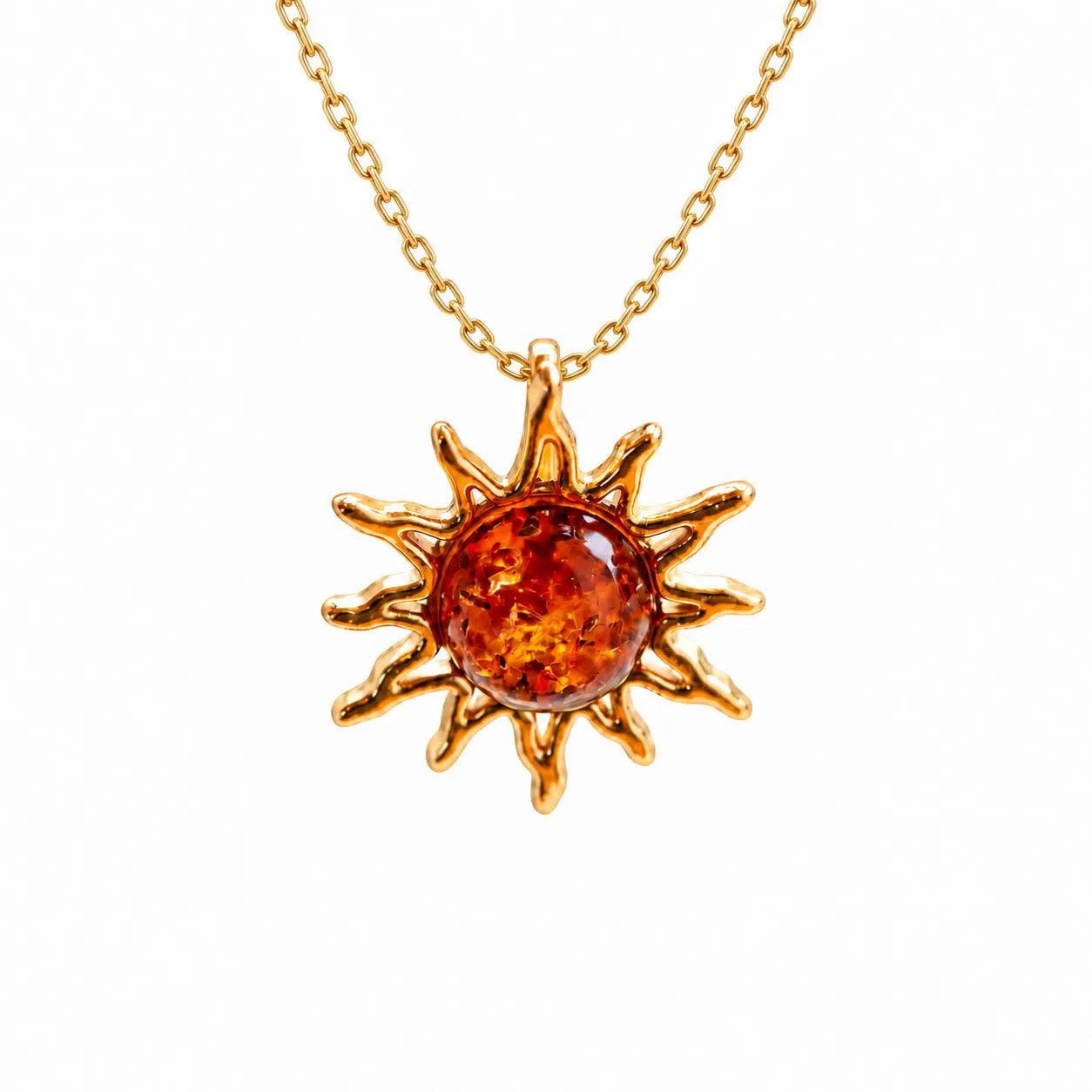 Gold Sun Pendant – 925 Gold-Plated Silver