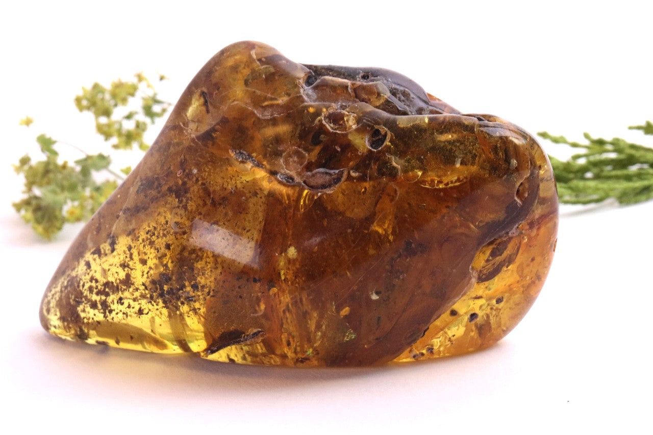 Large Baltic Amber Gem with Rare Inclusion & Air Bubbles