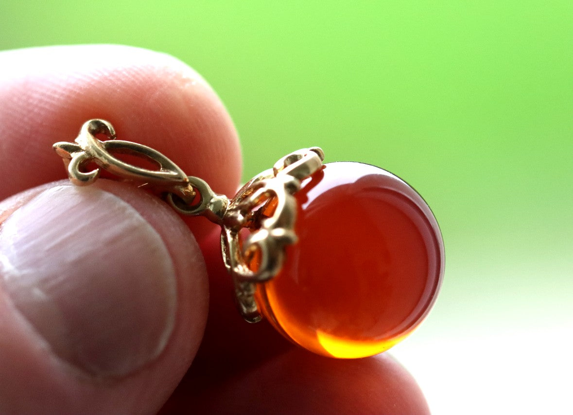 Honey Baltic Amber Pendant – 925 Gold Plated Sterling Silver