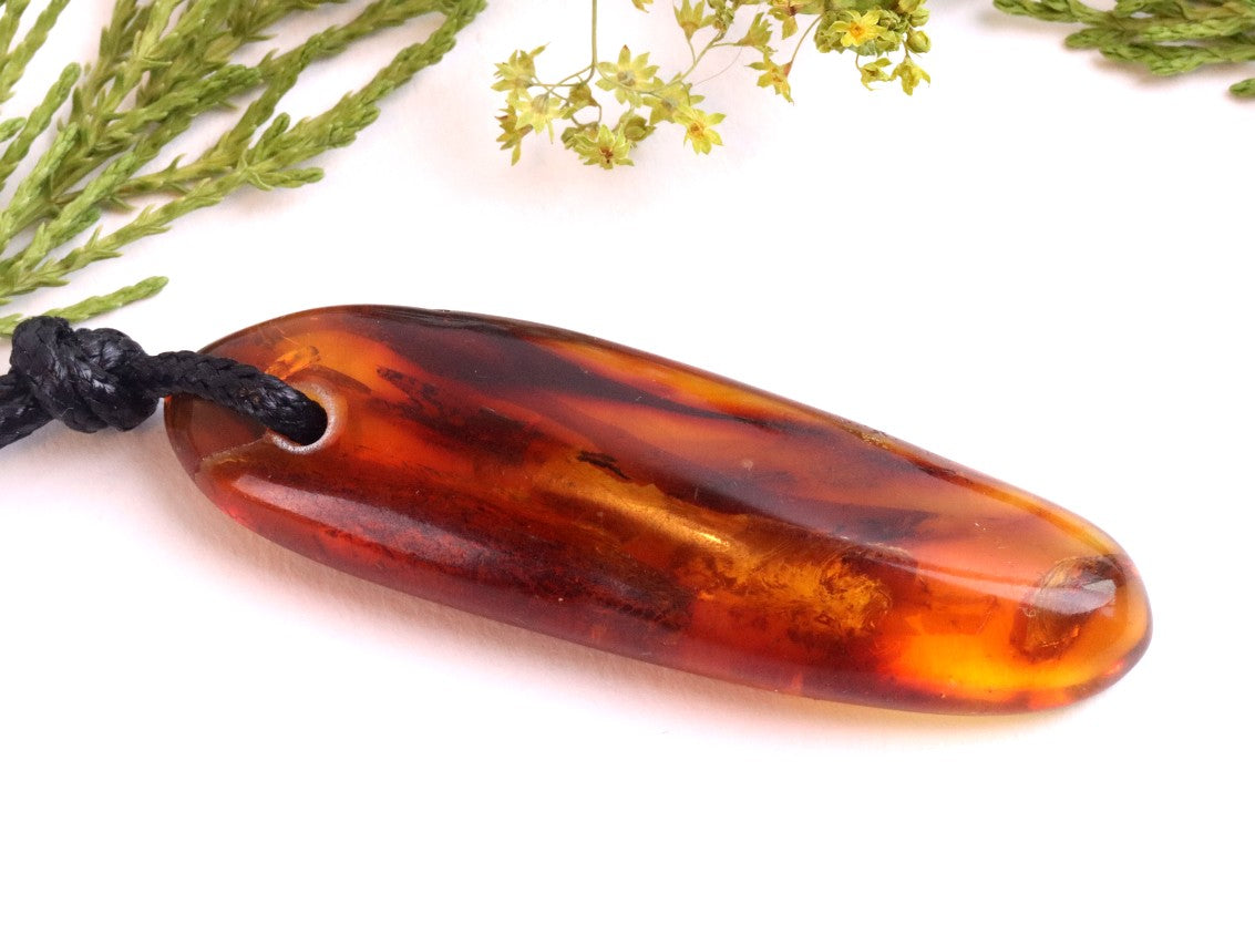 Baltic Amber Amulet Pendant / Gemstone Amulet Necklace