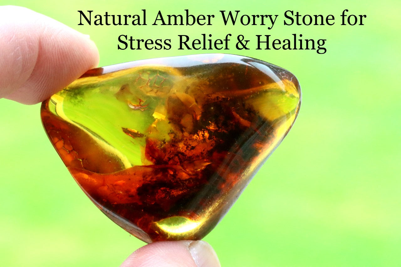 Amber Worry Stone – Stress Relief & Healing Energy
