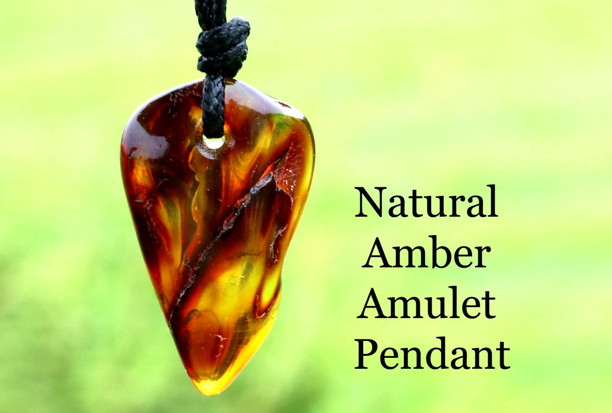 Natural Amber Amulet Pendant