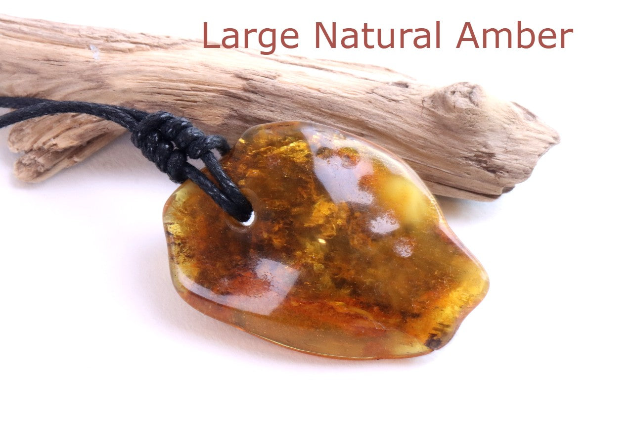 Handmade One-of-a-Kind Large Natural Amber Amulet