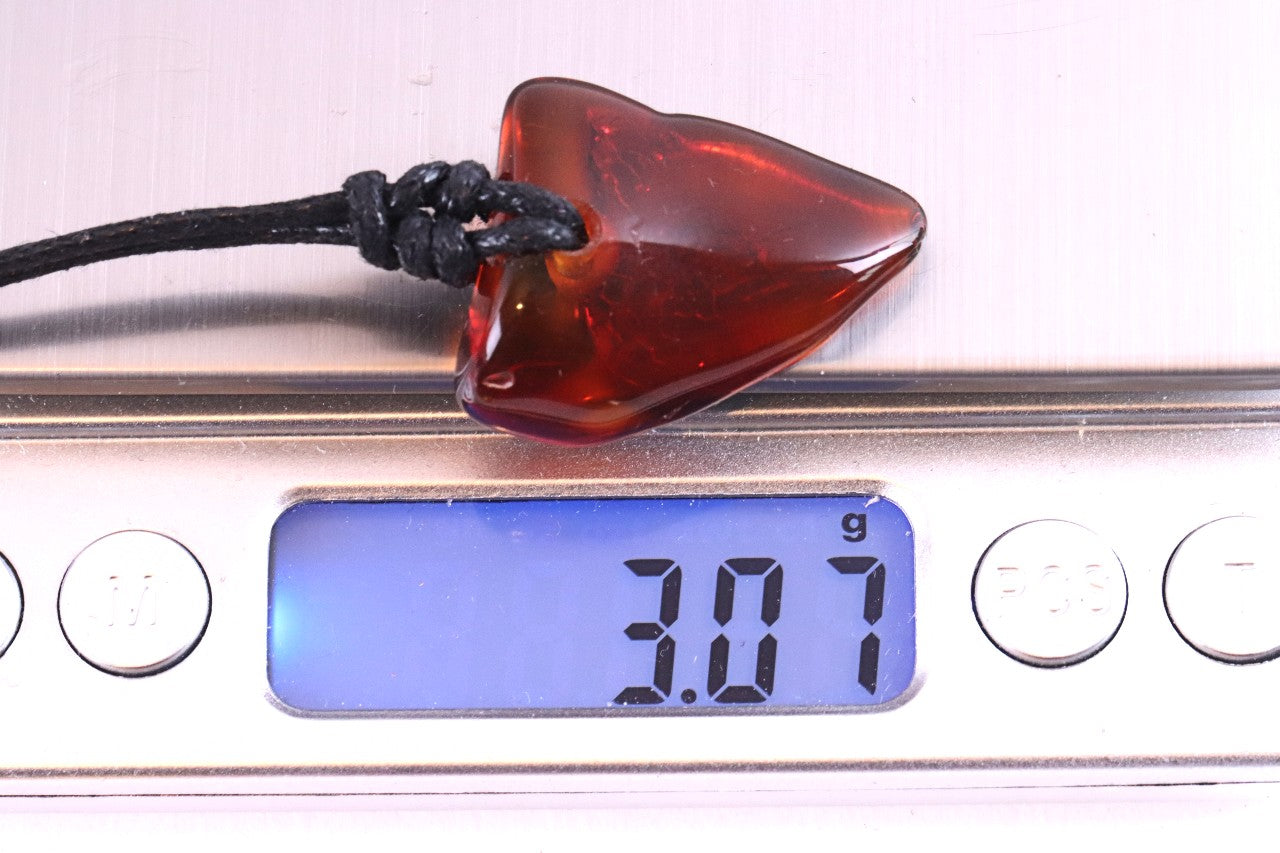 Natural Baltic Red Amber Amulet Pendant